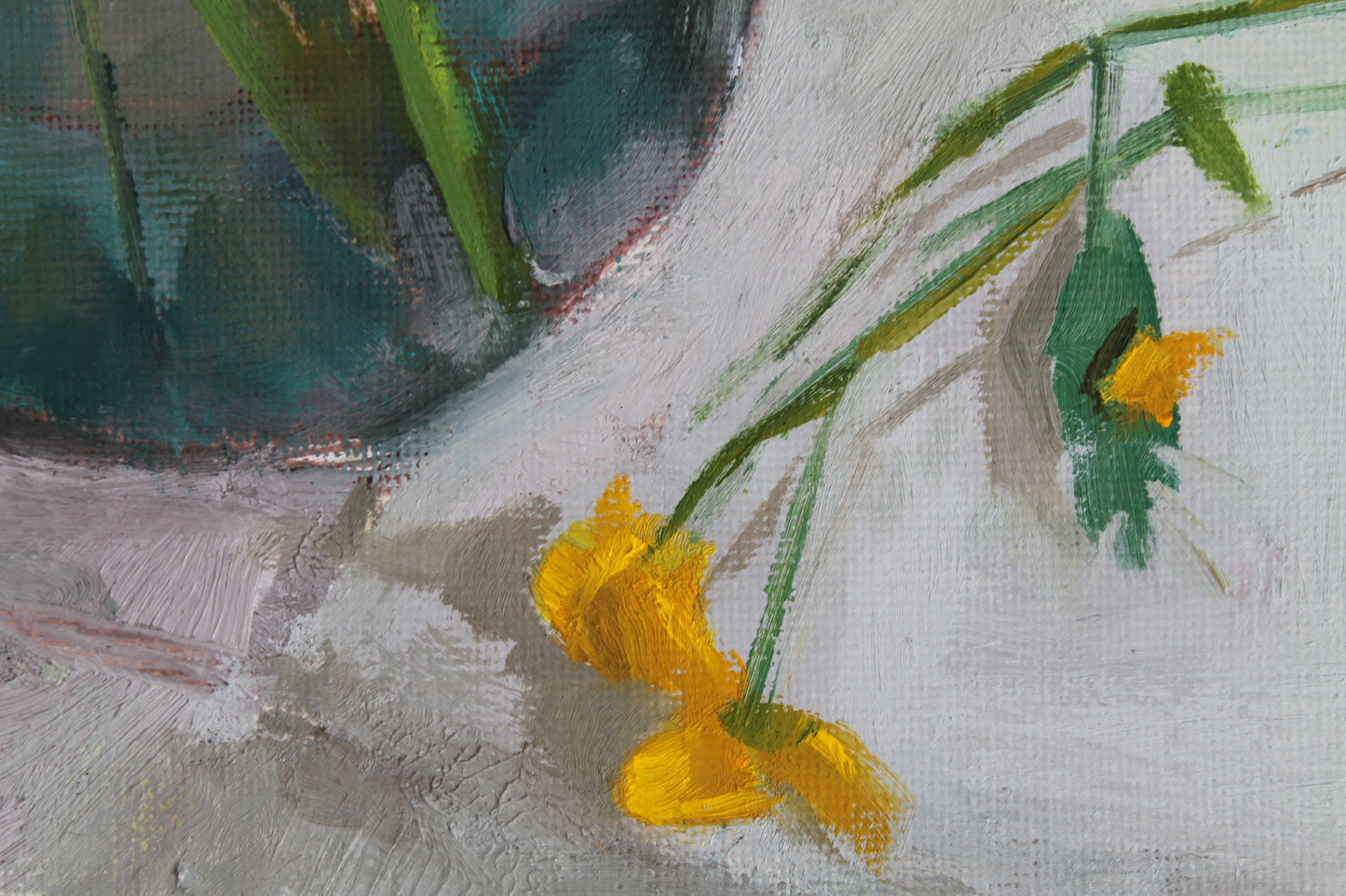 Buttercups with Pthalo Green