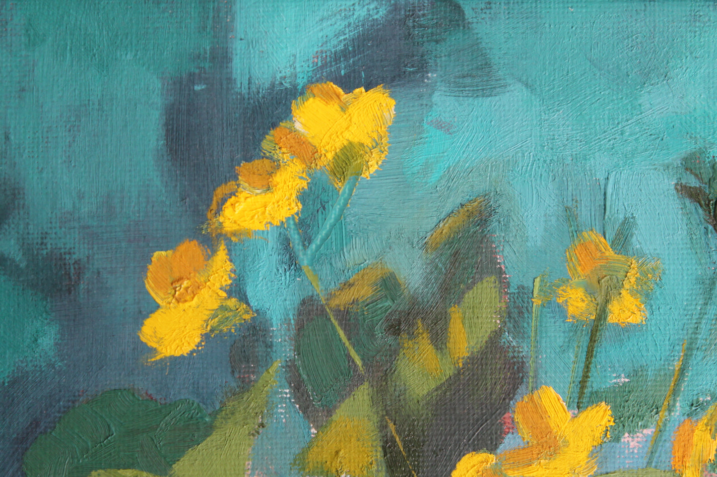Buttercups with Pthalo Green