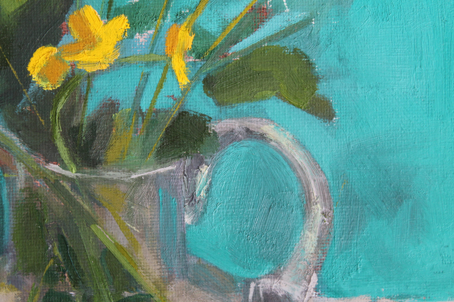 Buttercups with Pthalo Green