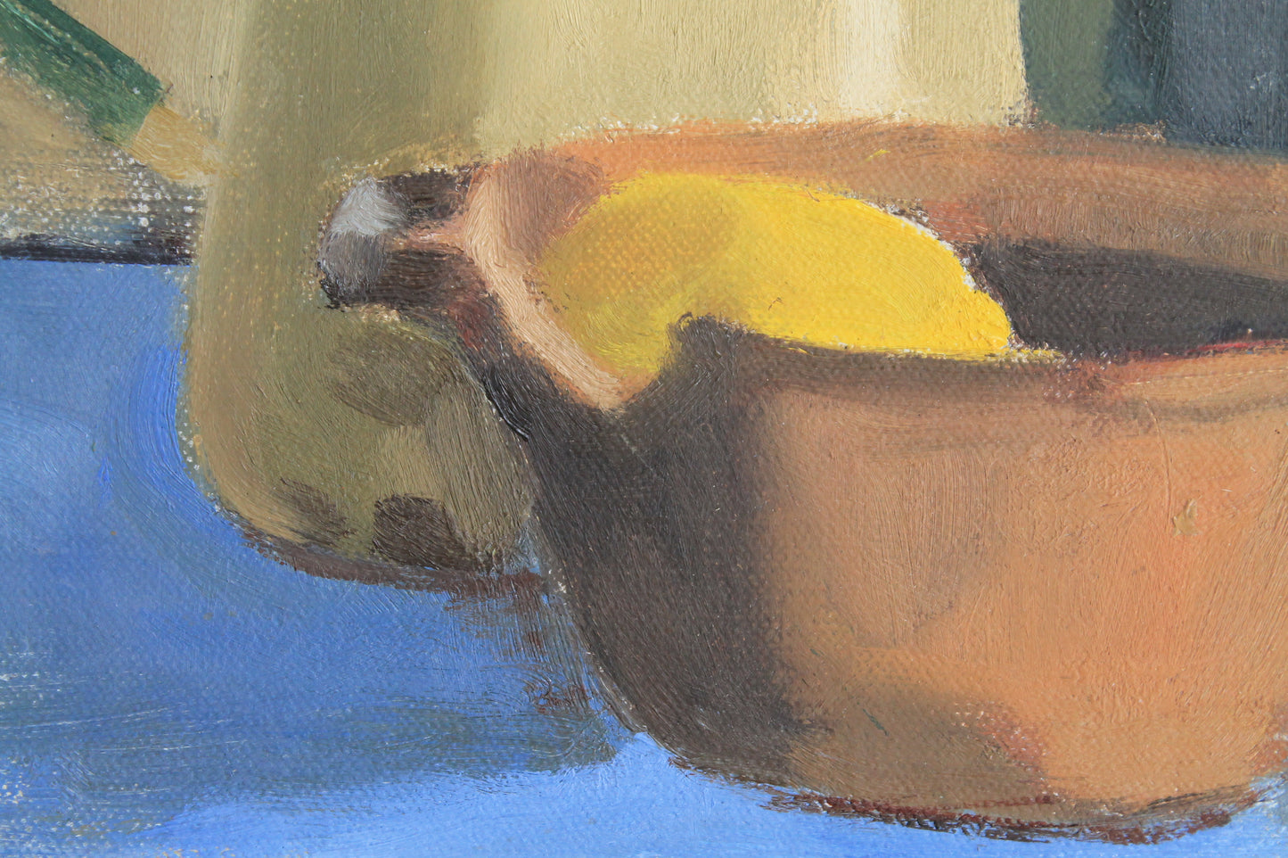 Enamel Jug and Wine Bottle