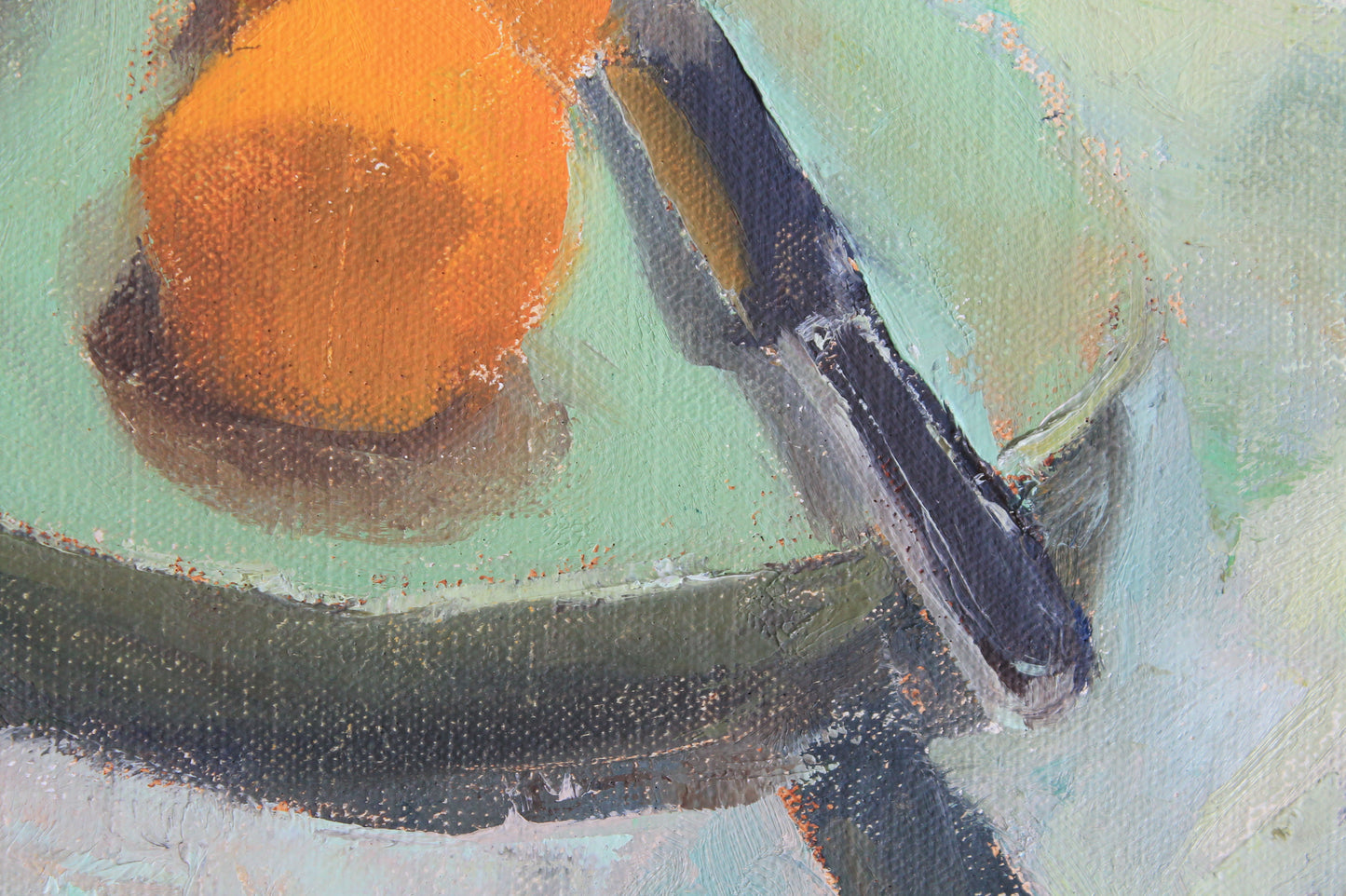 Apricots on a Green plate