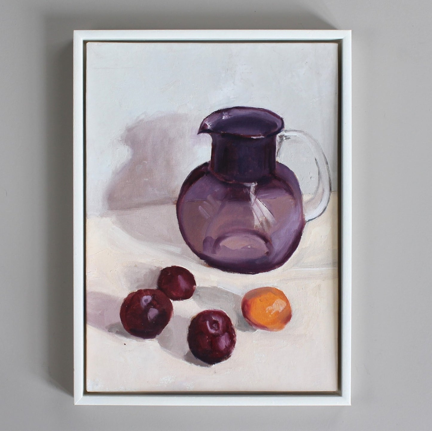 Amethyst water jug and fruit