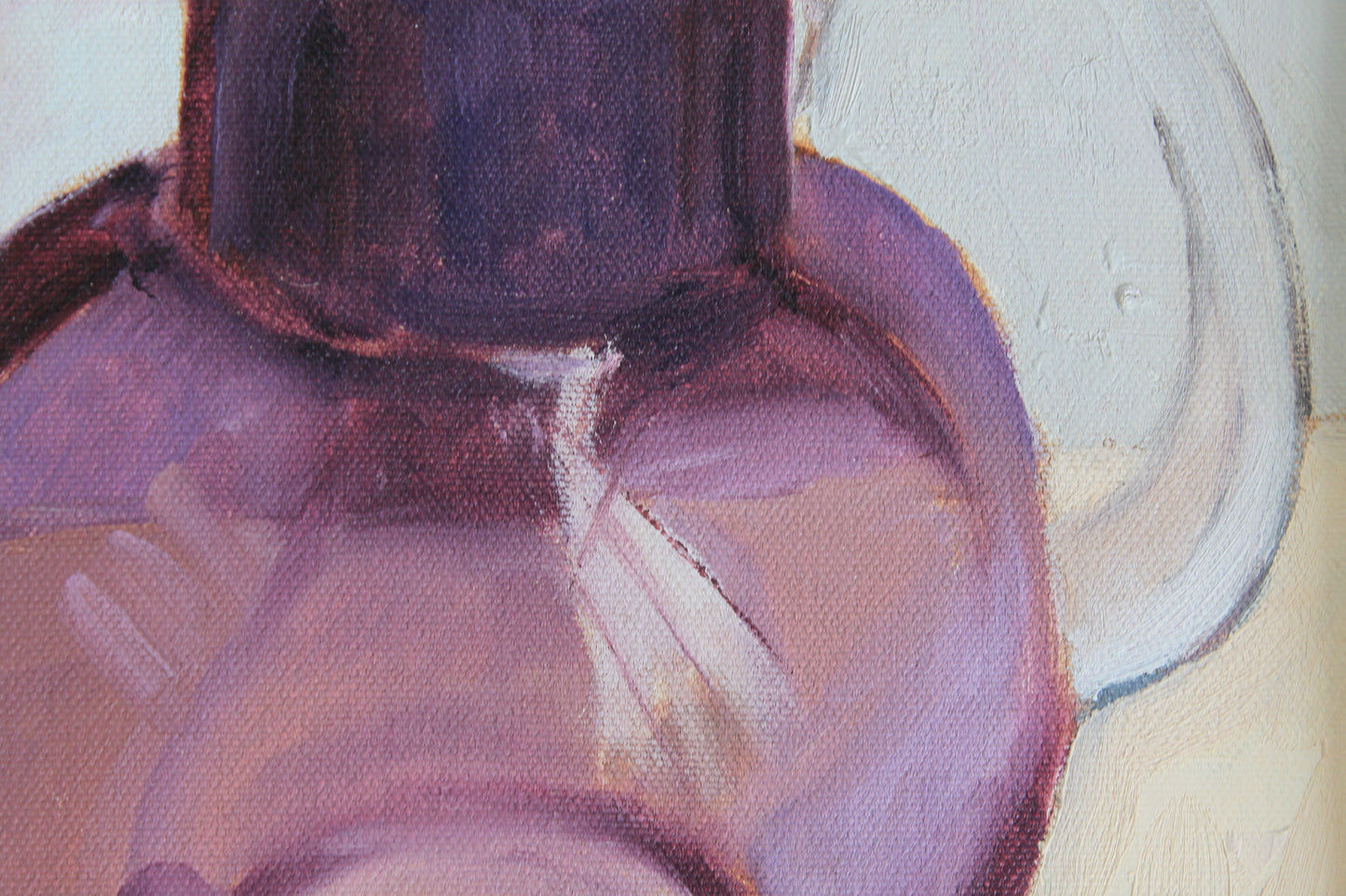 Amethyst water jug and fruit