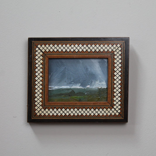Tiny Landscape (Cambridgeshire) vintage parquetry frame